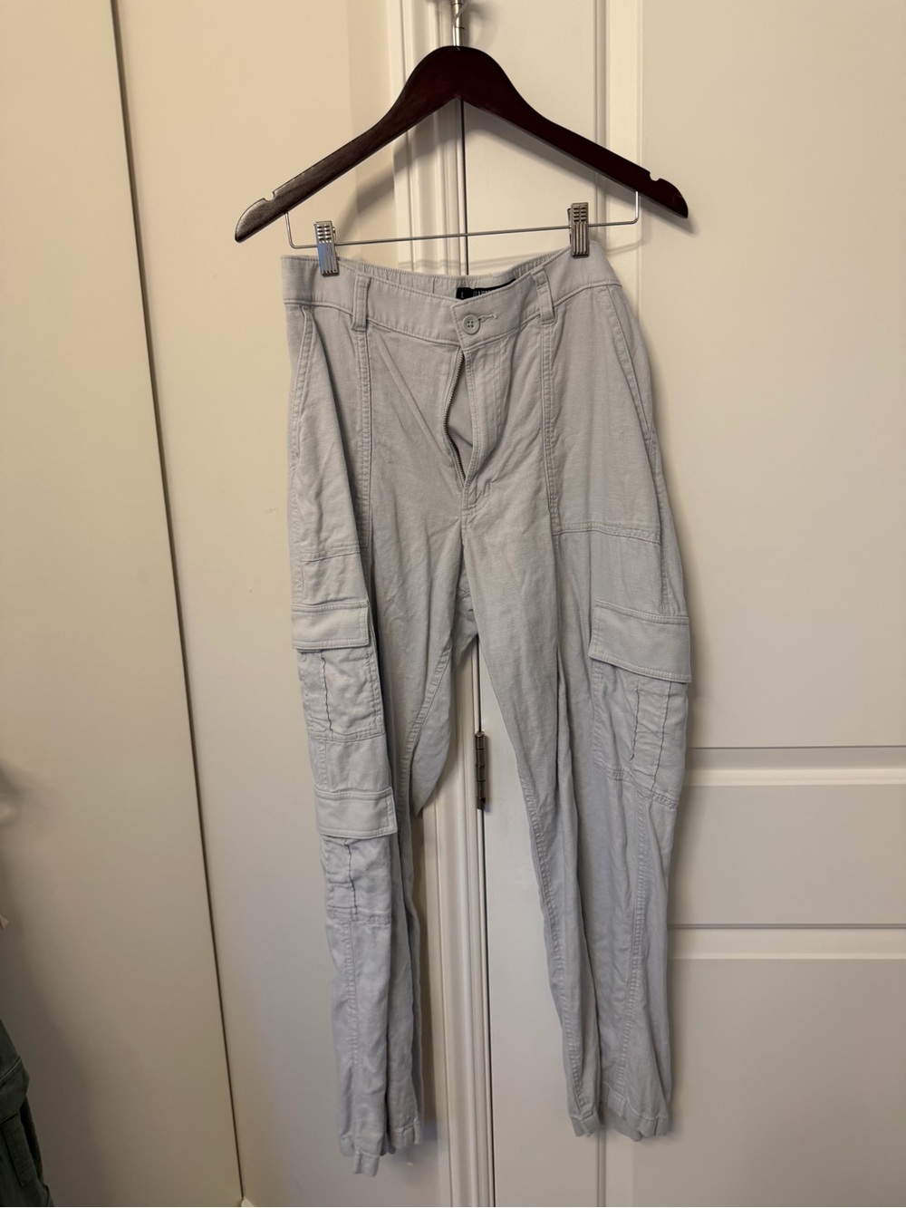 Hollister Light Gray Cargo Pants with Pocket Panels